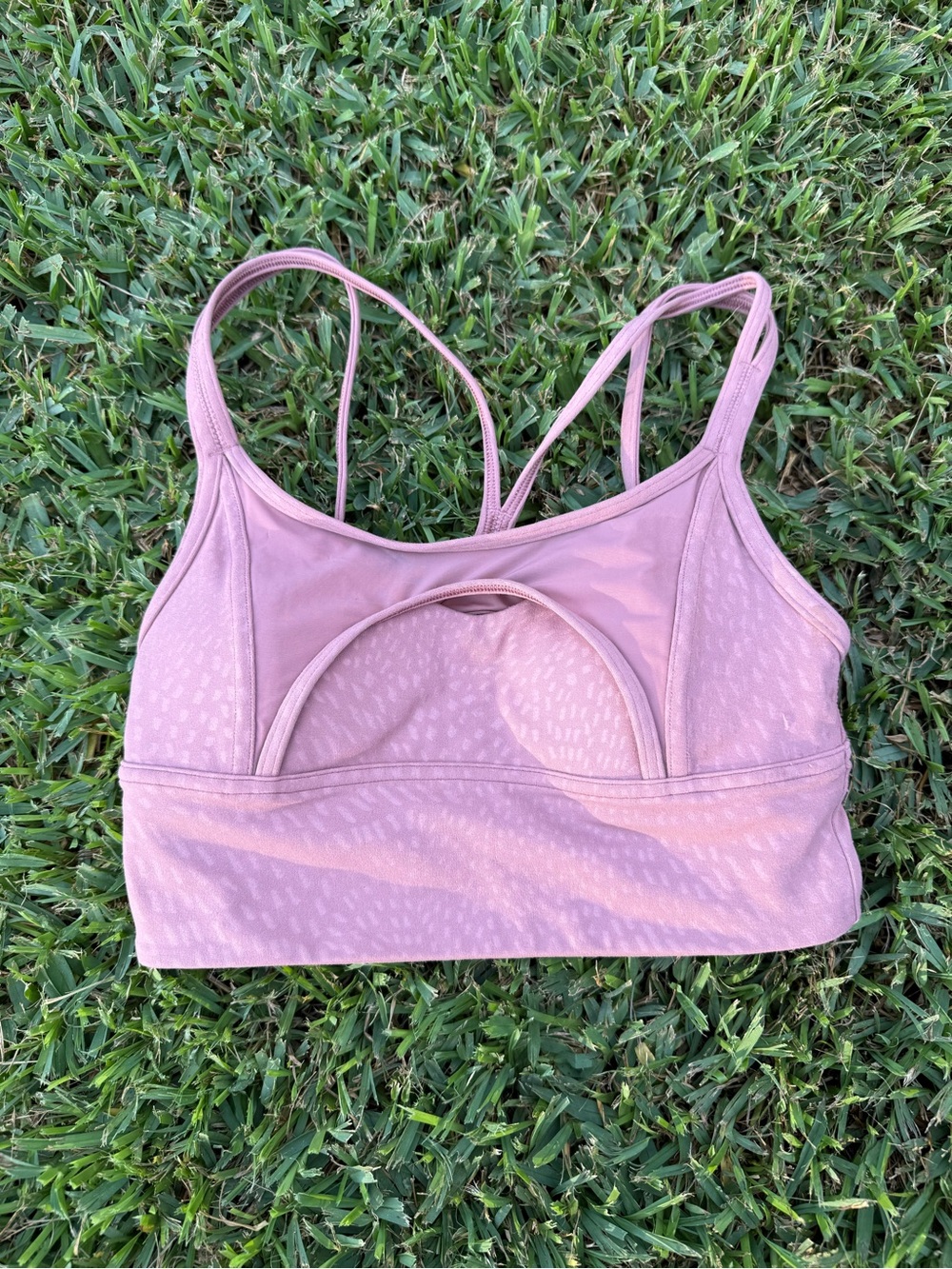 lululemon athletica mauve dusty rose strappy sports bra size 2